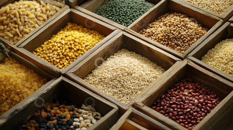 高清大图下载【趣麦麦图】各类谷物药膳食材养生滋补原料展示