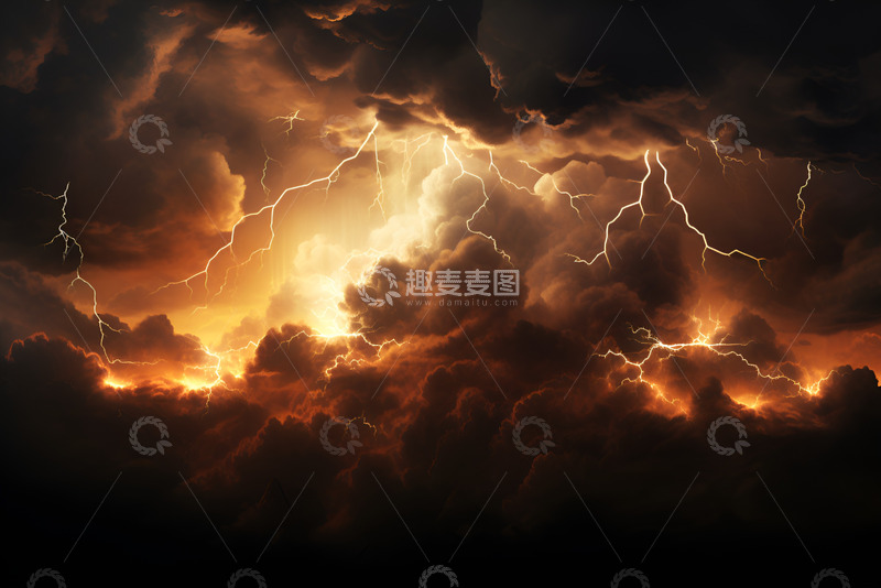 高清大图下载【趣麦麦图】雷云里的闪电