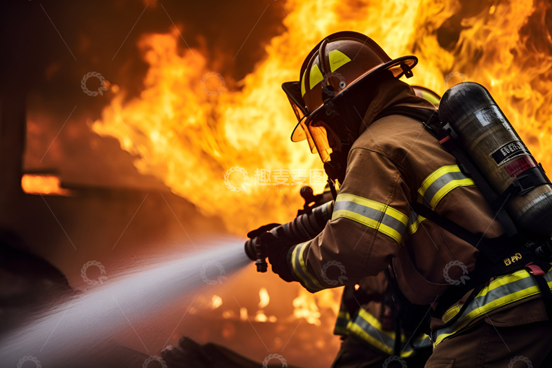 高清大图下载【趣麦麦图】救火的消防员