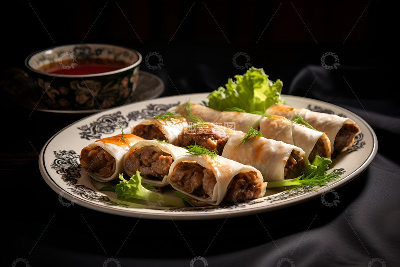 高清大图下载【趣麦麦图】美味的春饼卷肉