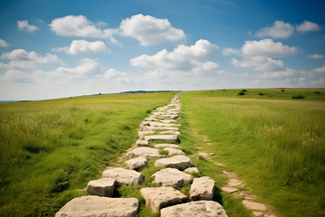 草原上的石头路