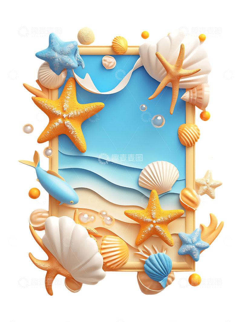 高清大图下载【趣麦麦图】海洋边框艺术装饰