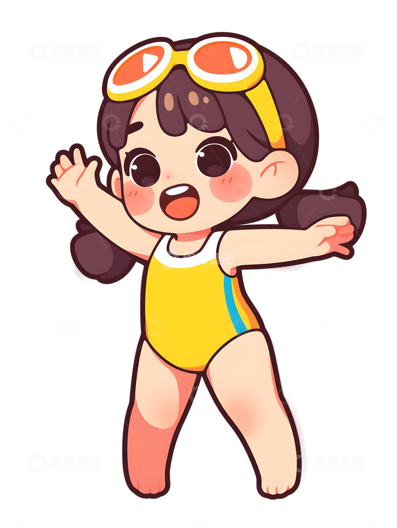 高清大图下载【趣麦麦图】游泳健身女孩泳装