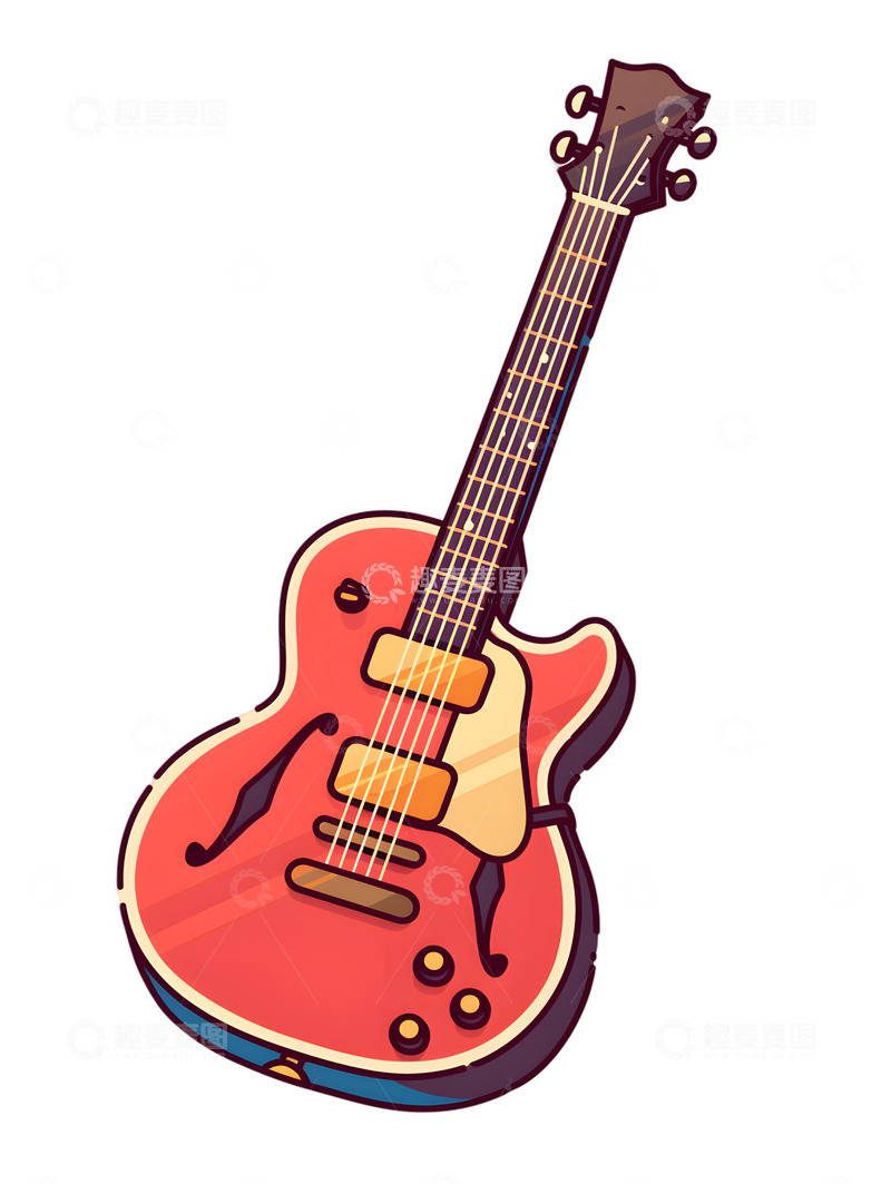 高清大图下载【趣麦麦图】卡通吉它电吉他图标