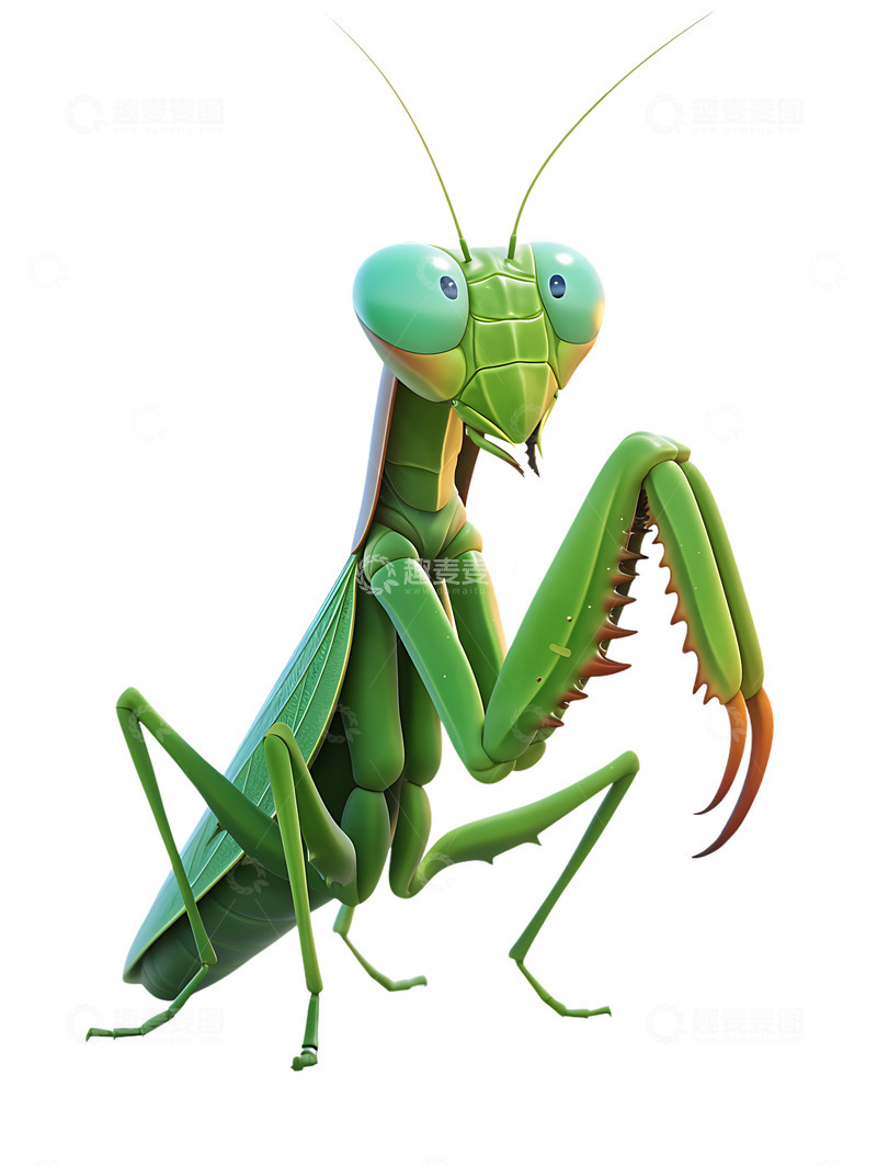 高清大图下载【趣麦麦图】卡通螳螂昆虫