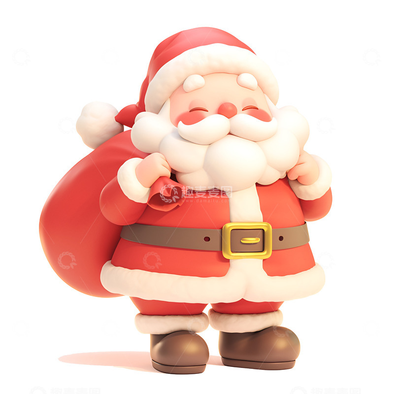 高清大图下载【趣麦麦图】带着礼物的圣诞老人