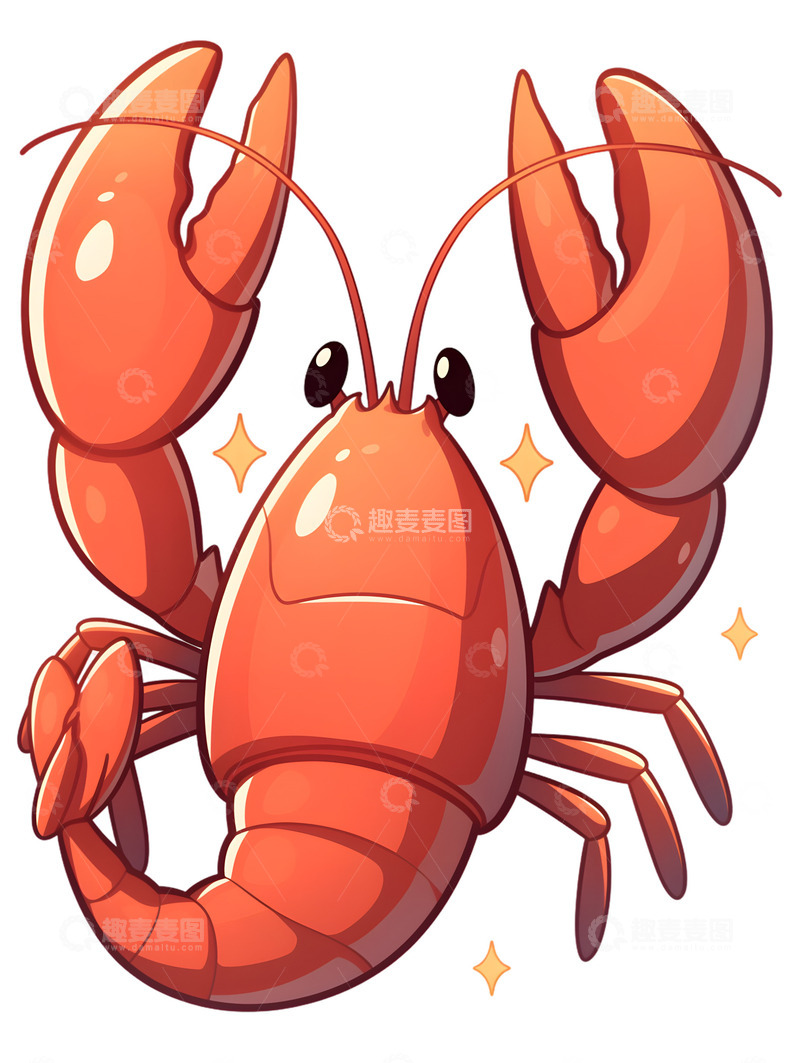 高清大图下载【趣麦麦图】卡通龙虾形象