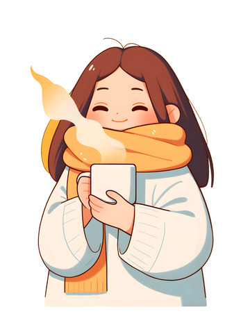 冬季热咖啡女孩子