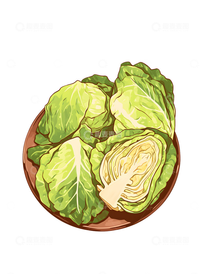 高清大图下载【趣麦麦图】一盘大白菜蔬菜