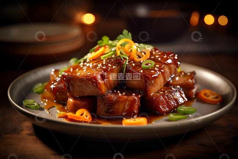 高清大图下载【趣麦麦图】一盘美味的酱烧牛肉