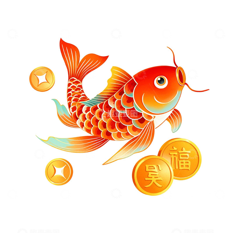 高清大图下载【趣麦麦图】锦锂钱币卡通插画素材