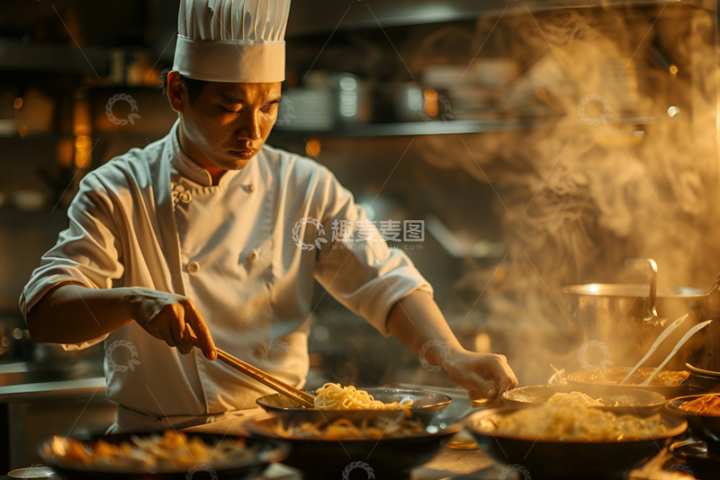 高清大图下载【趣麦麦图】正在做美食的厨师