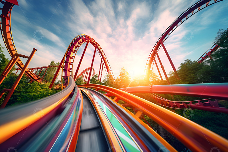 高清大图下载【趣麦麦图】游乐场的过山车高清摄影