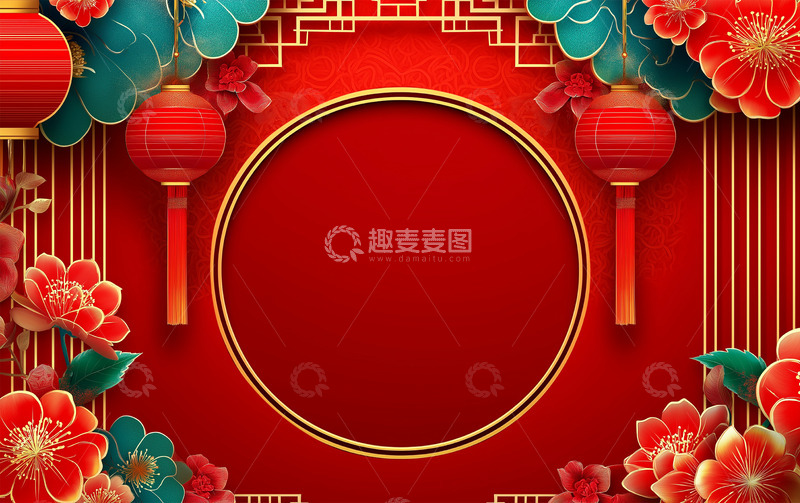 春节宴会背景墙素材