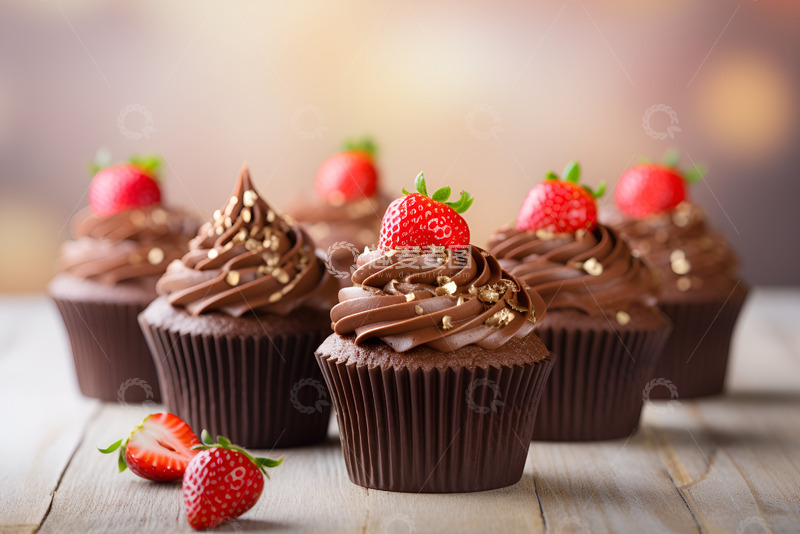 高清大图下载【趣麦麦图】草莓纸杯蛋糕
