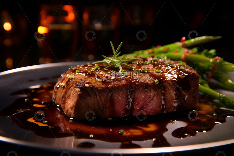 高清大图下载【趣麦麦图】淋上酱汁的铁板牛肉