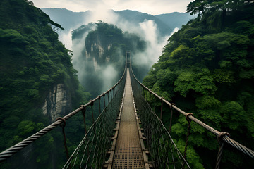 山崖上的吊桥