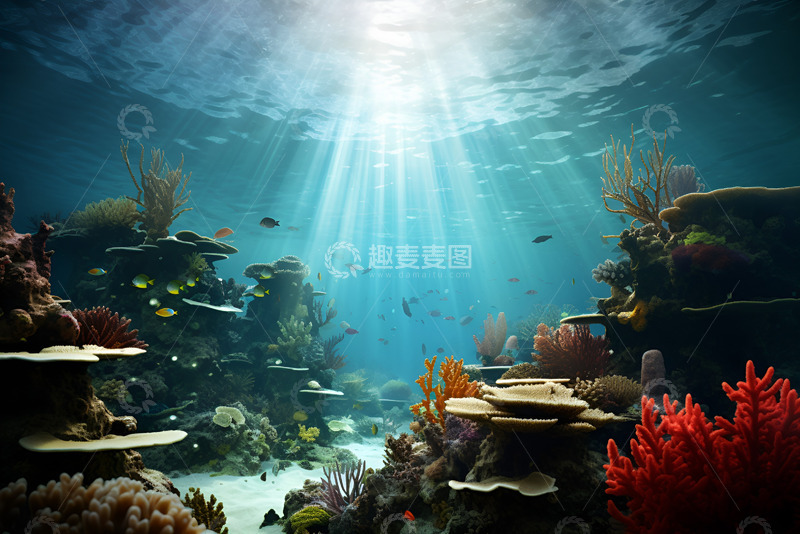 高清大图下载【趣麦麦图】海底珊瑚丛背景