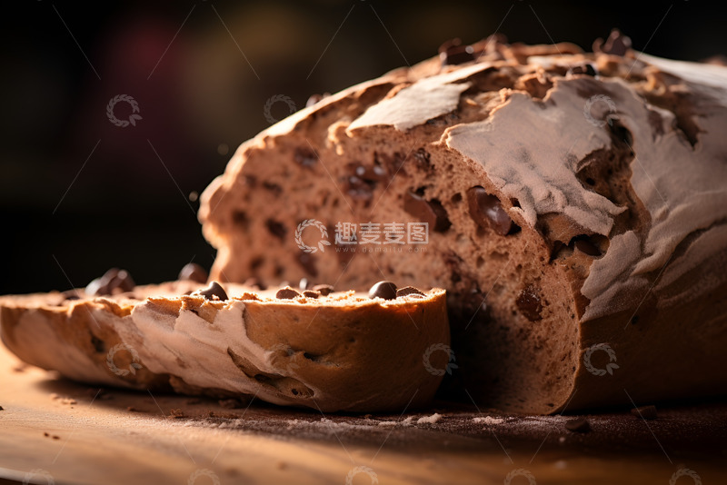 高清大图下载【趣麦麦图】切开的巧克力面包