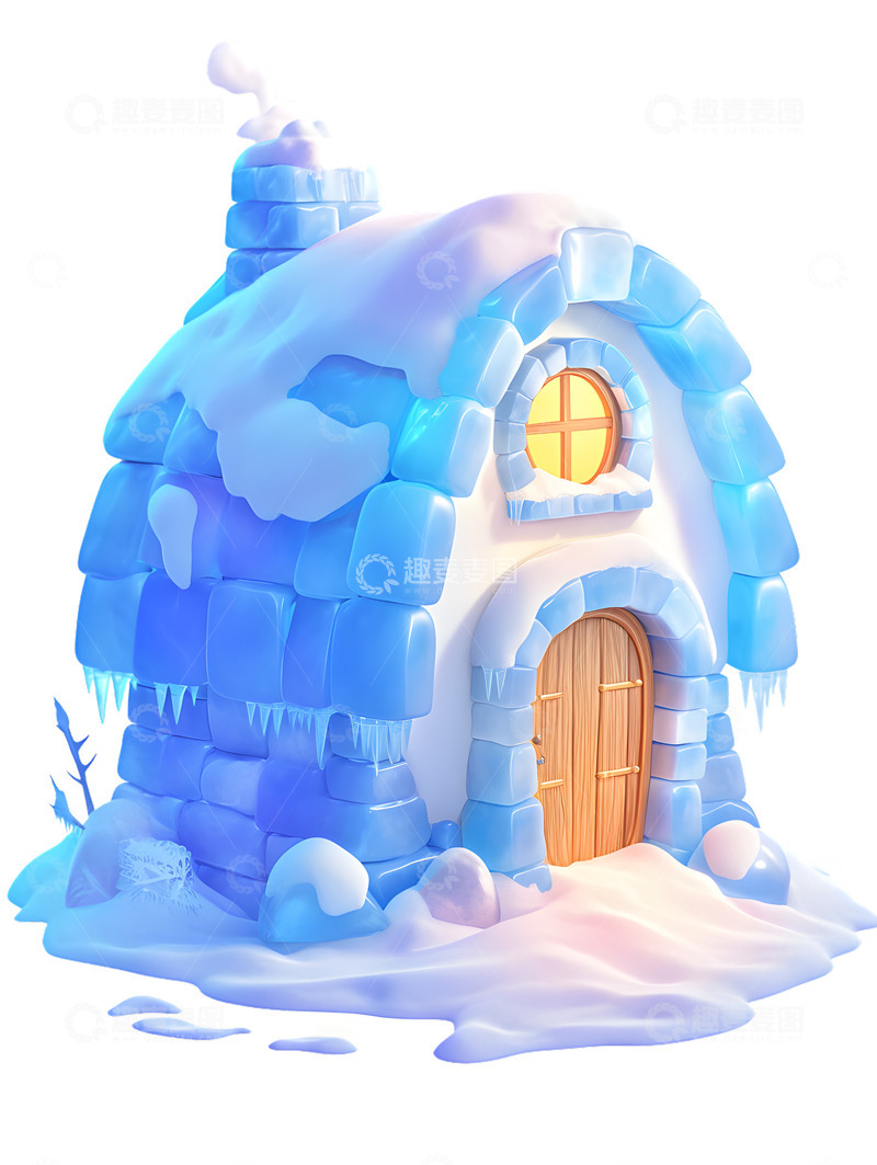 高清大图下载【趣麦麦图】冰屋卡通雪屋