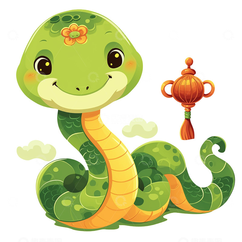 高清大图下载【趣麦麦图】国风新春生肖蛇