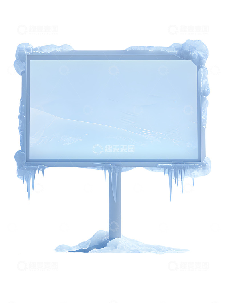 高清大图下载【趣麦麦图】冬季积雪广告牌
