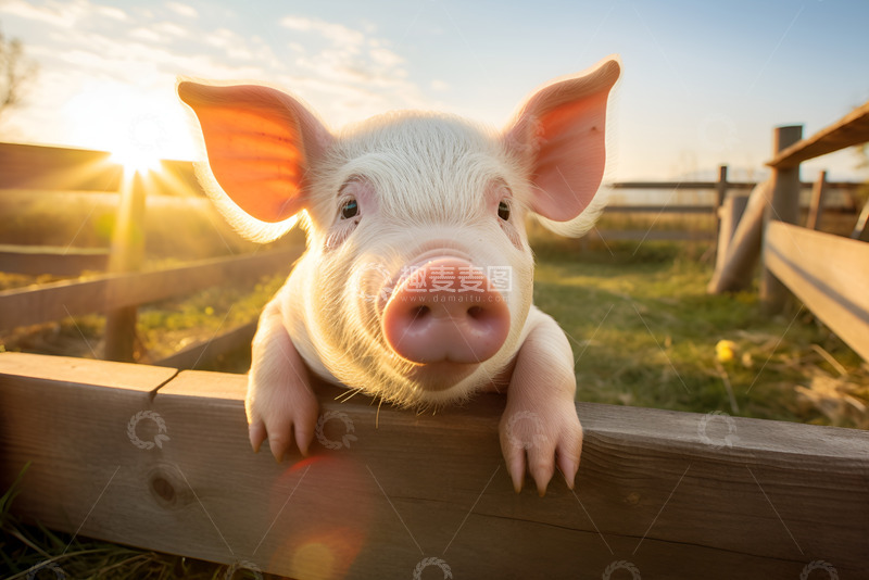 高清大图下载【趣麦麦图】农场里的小猪