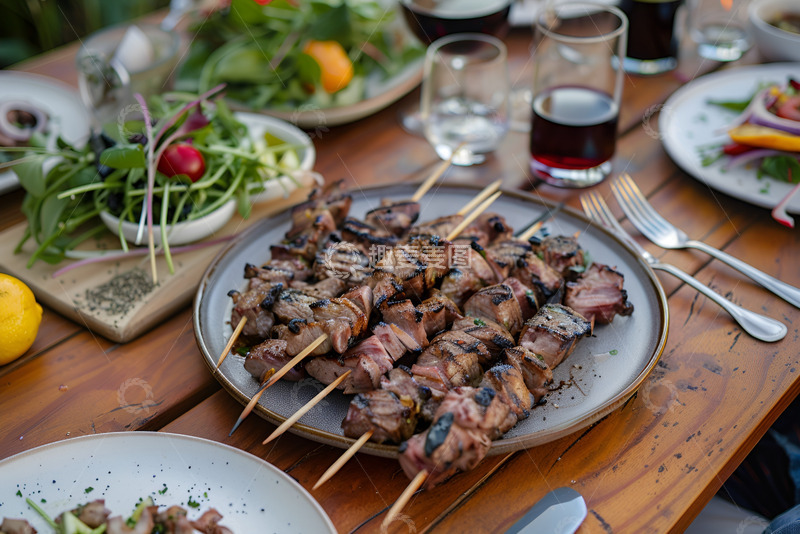 高清大图下载【趣麦麦图】一盘子羊肉串