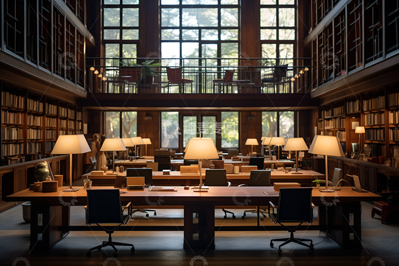 高清大图下载【趣麦麦图】安静静谧的图书馆内