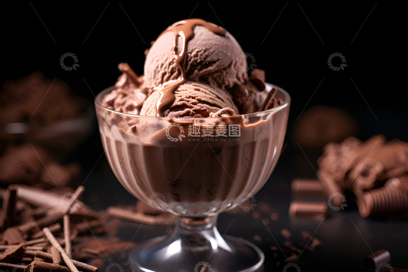 高清大图下载【趣麦麦图】-巧克力冰激凌圣代