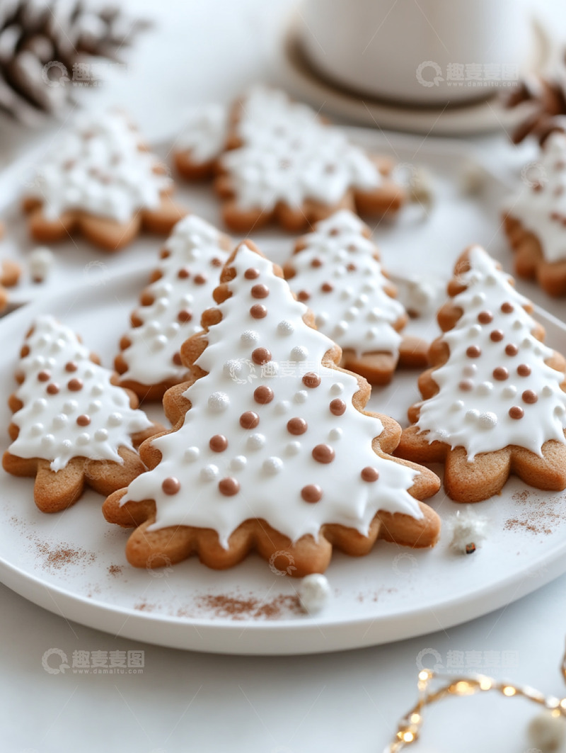 高清大图下载【趣麦麦图】圣诞白色巧克力饼干
