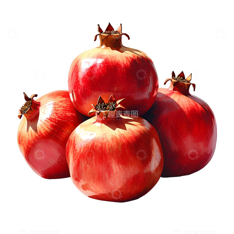 高清大图下载【趣麦麦图】手绘堆起来的石榴
