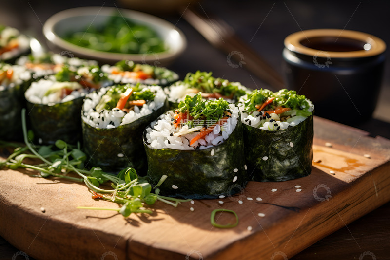 高清大图下载【趣麦麦图】一盘美味的海苔寿司