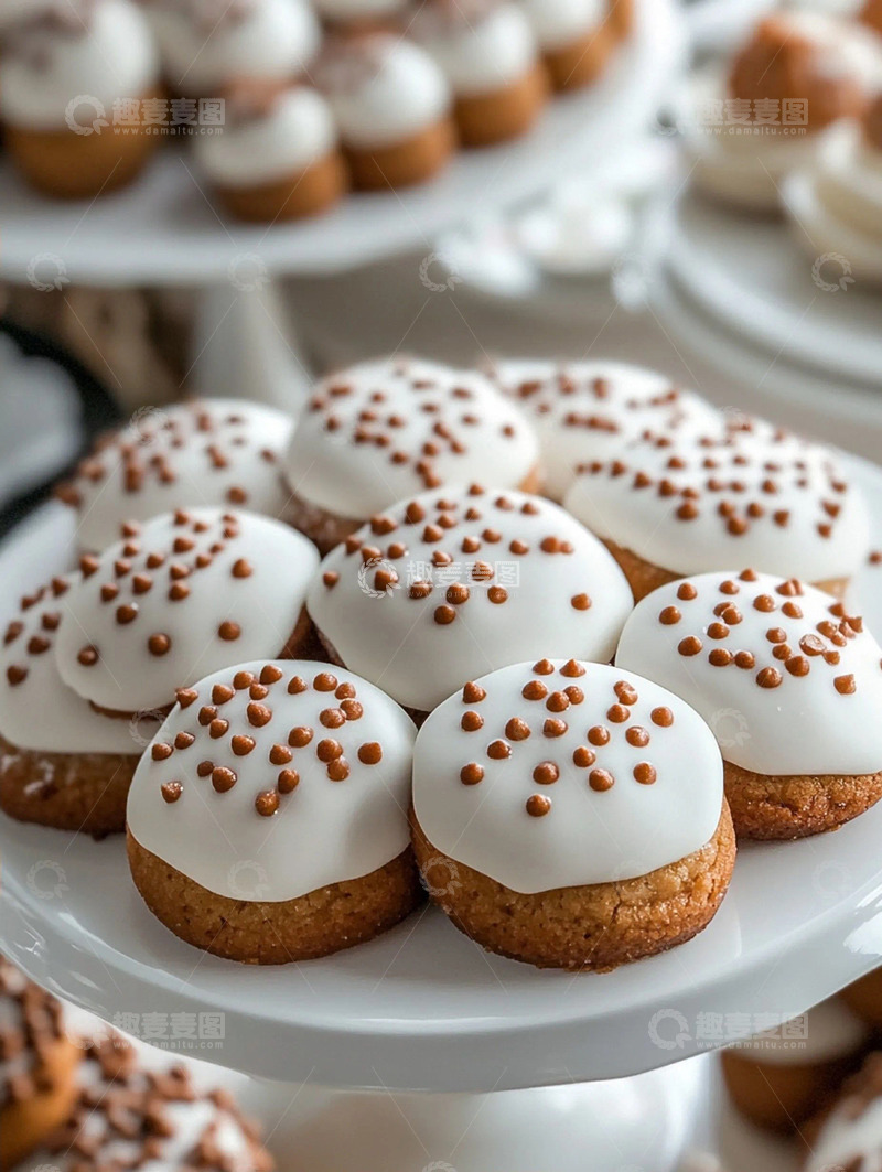 高清大图下载【趣麦麦图】秋冬圆形巧克力饼干
