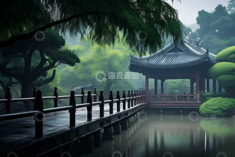 高清大图下载【趣麦麦图】公园里的凉亭