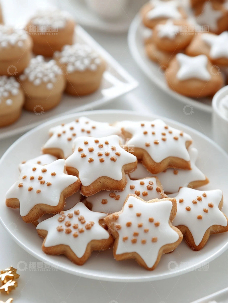 高清大图下载【趣麦麦图】实拍星星饼干美食