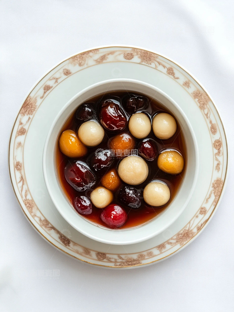 高清大图下载【趣麦麦图】实拍一份红枣汤圆