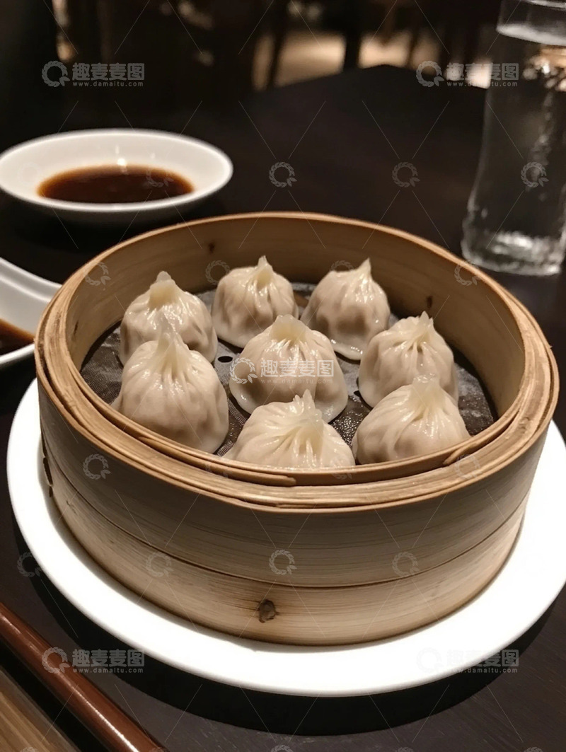 高清大图下载【趣麦麦图】俯视小笼包美食图