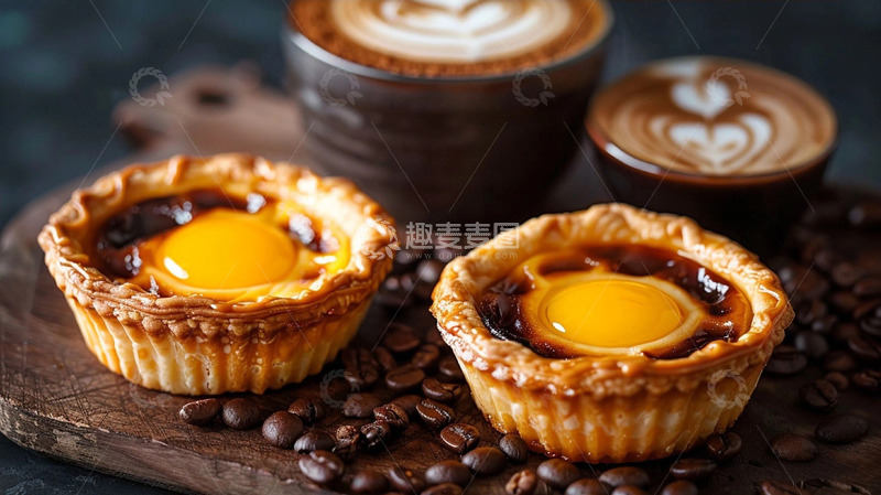 高清大图下载【趣麦麦图】蛋挞咖啡美食甜品实拍