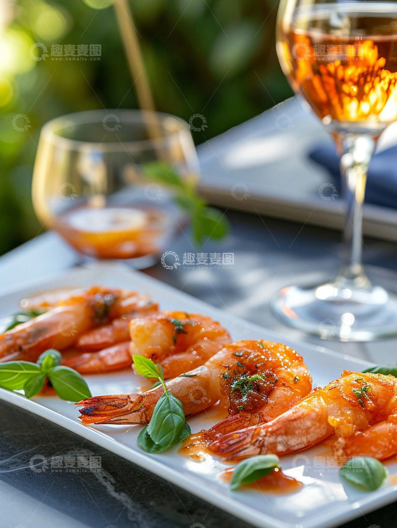 高清大图下载【趣麦麦图】-实拍精美摆盘虾肉美食