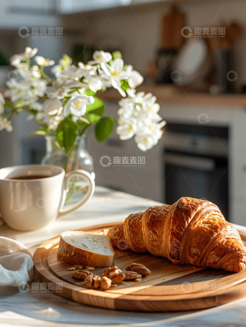 高清大图下载【趣麦麦图】秋冬阳光牛角包实拍