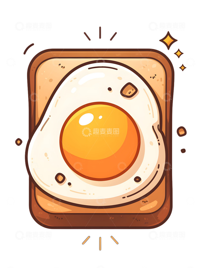 高清大图下载【趣麦麦图】煎蛋土司面包