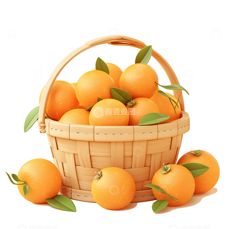 高清大图下载【趣麦麦图】一篮筐成熟的橙子