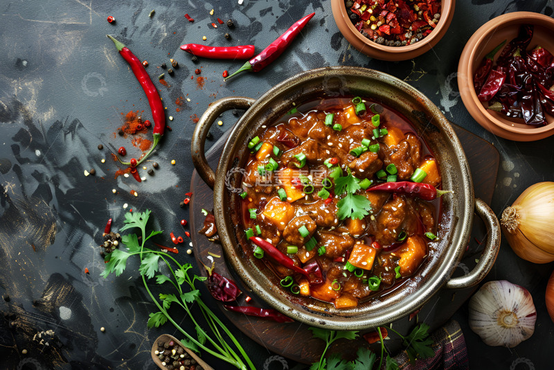 高清大图下载【趣麦麦图】一锅美味的黄焖鸡