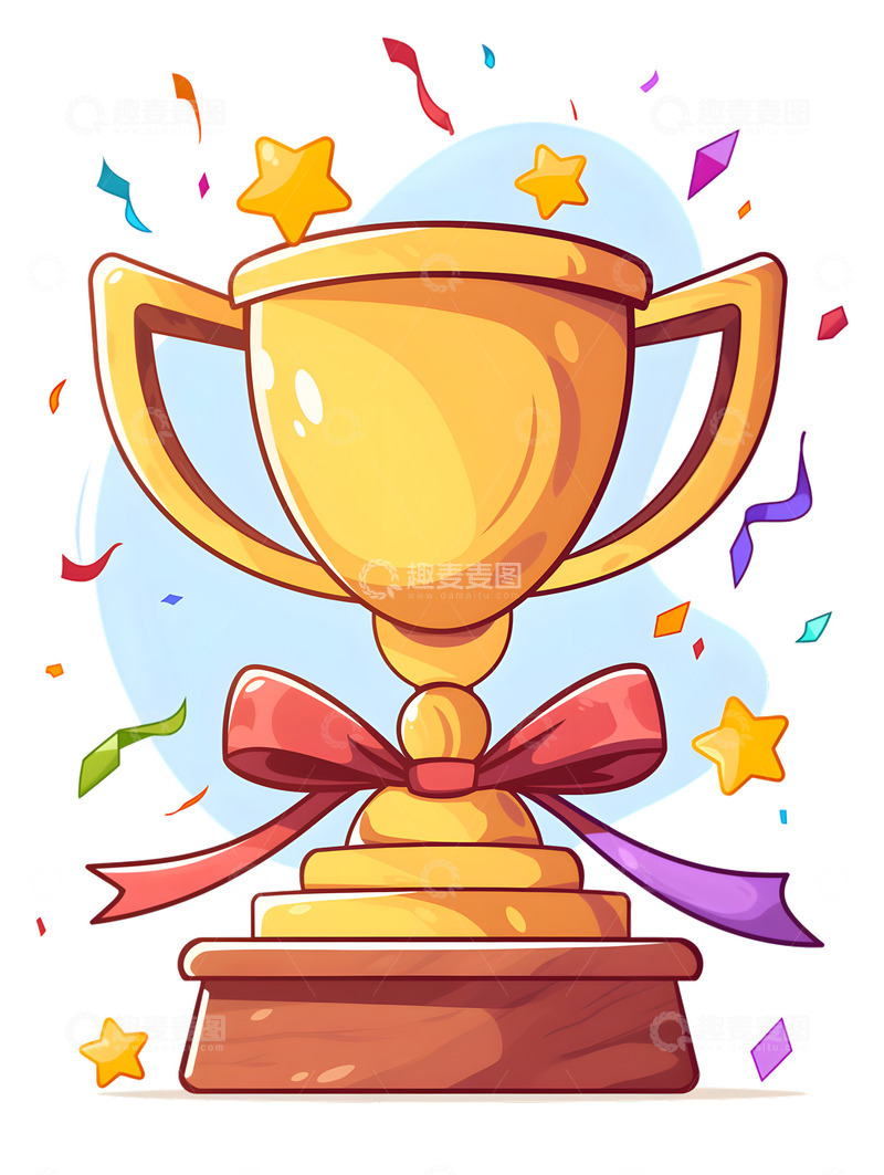 高清大图下载【趣麦麦图】卡通奖杯奖励
