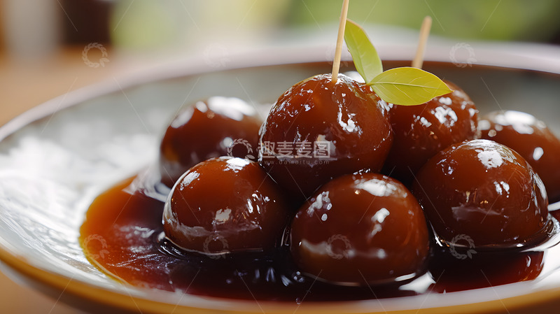 高清大图下载【趣麦麦图】糖浆栗子甜品亮泽秋季美食图