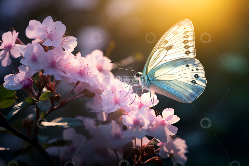 高清大图下载【趣麦麦图】停留在花朵上的蝴蝶