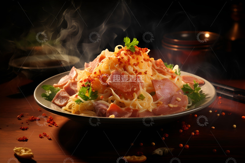 高清大图下载【趣麦麦图】一盘美味的火腿炒饭