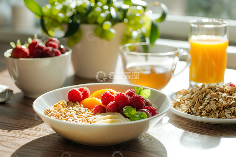 高清大图下载【趣麦麦图】燕麦水果早餐食物