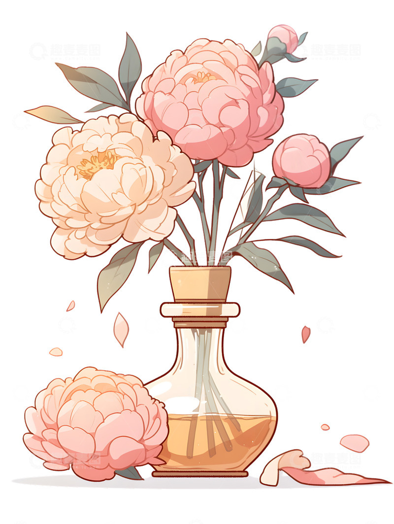 高清大图下载【趣麦麦图】卡通花瓶植物